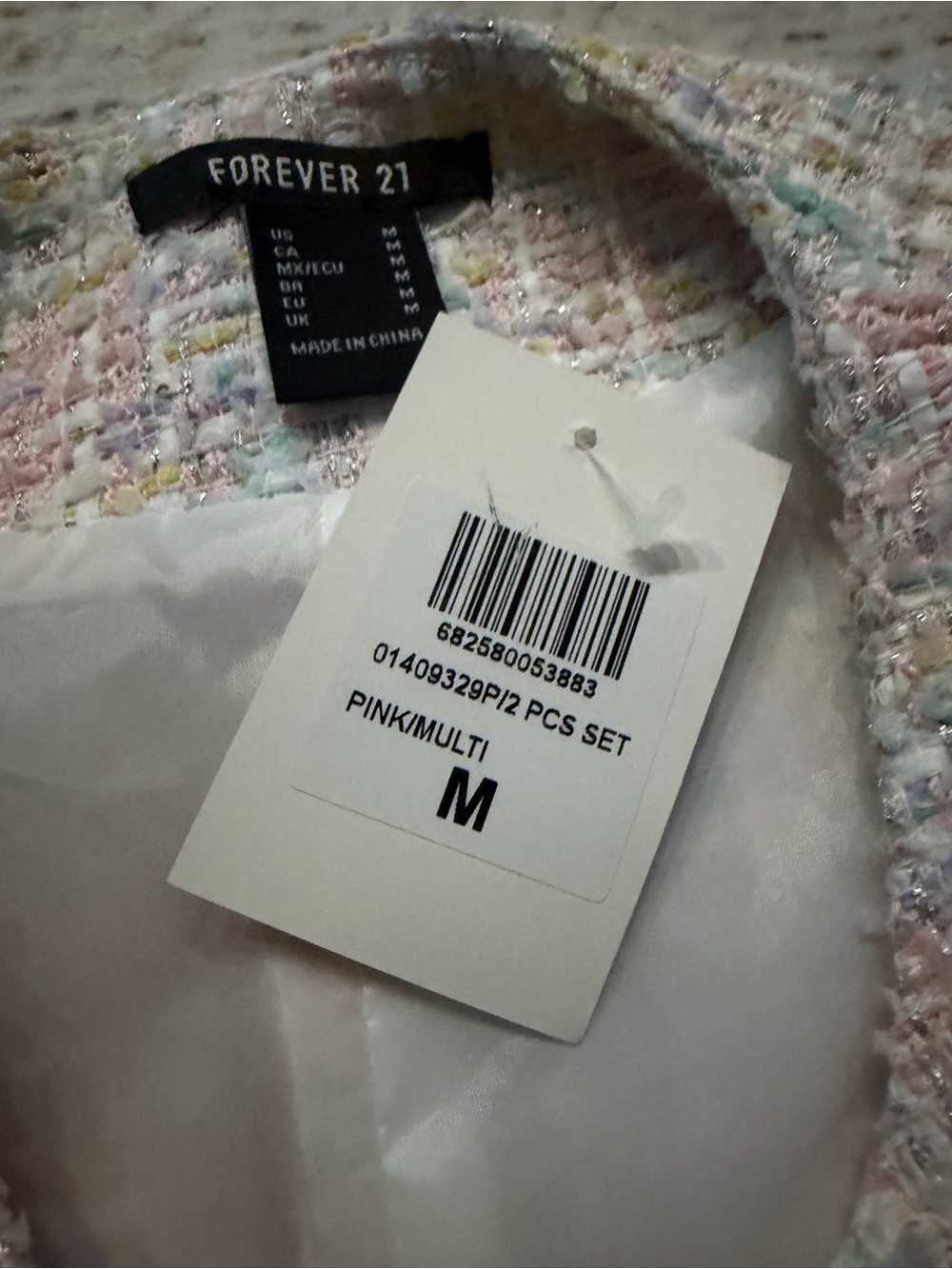 Forever 21 Pastel Multi Tweed Two-Piece Set - Picture 2 of 4